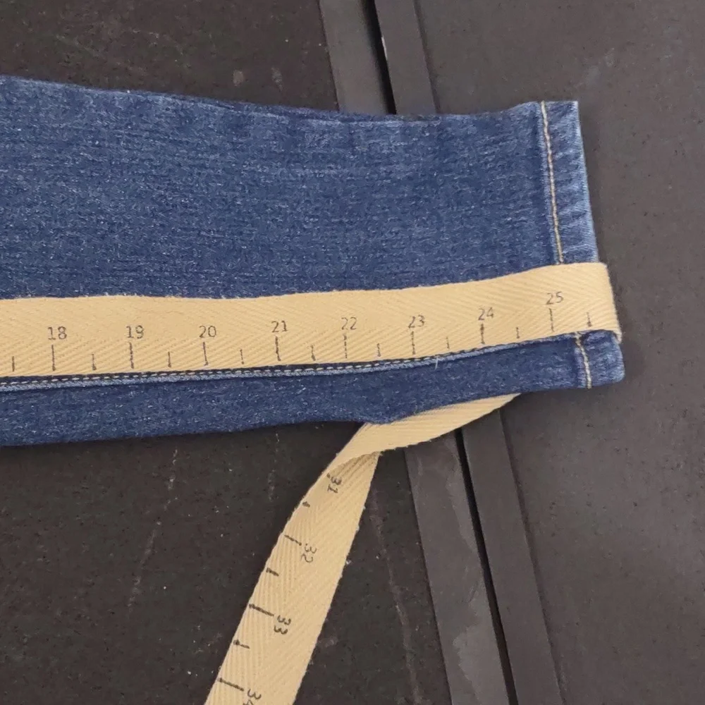 USED BLUE SAVVY DISTRESSED JEANS FRAY ON POCKETS SIZE 5/27 BLUE INSEAM 25INCH - Picture 14 of 14